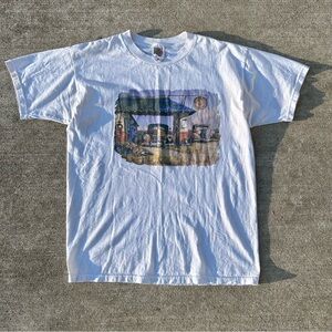 Vintage Truck Gas Station Graphic Red Crown Gasoline Trucker Chevrolet Ford Tee